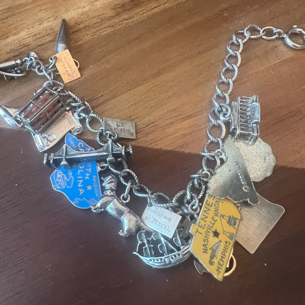 Sterling silver charm bracelet
